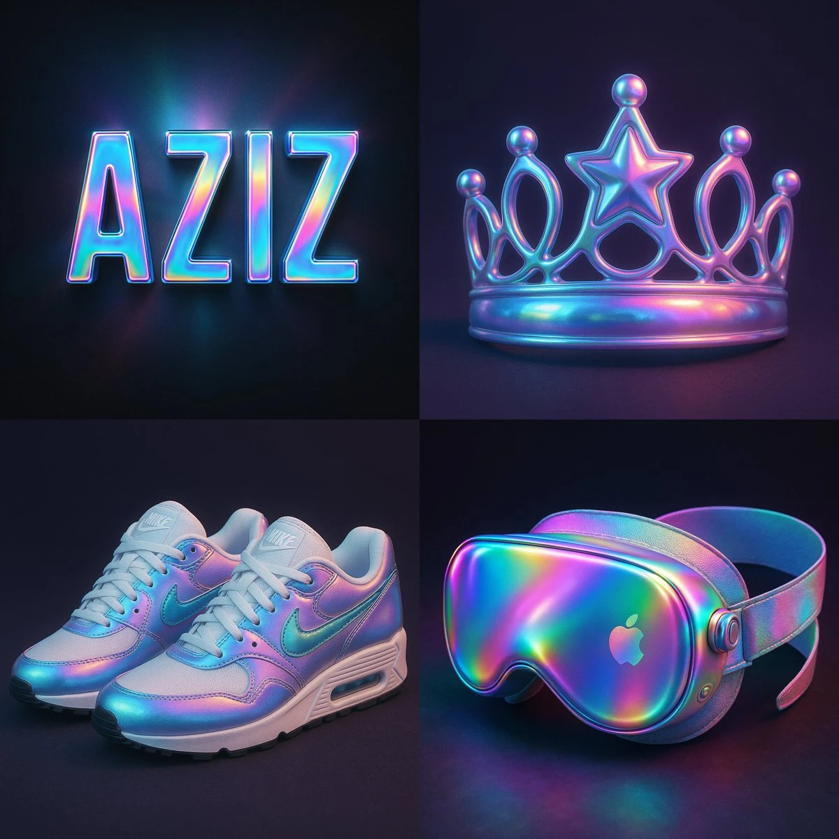 Holographic Overlay Effect Rainbow Gradient