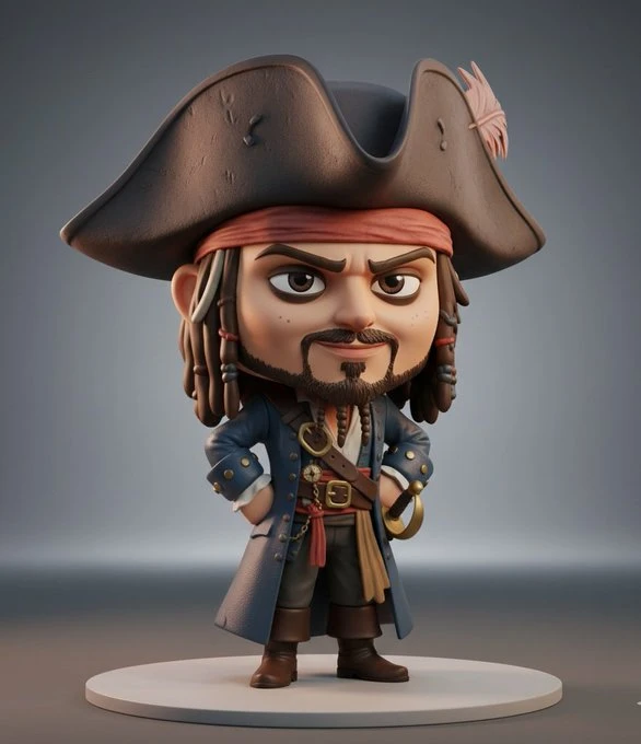 Character turns into 3D collectible Q-version figurine