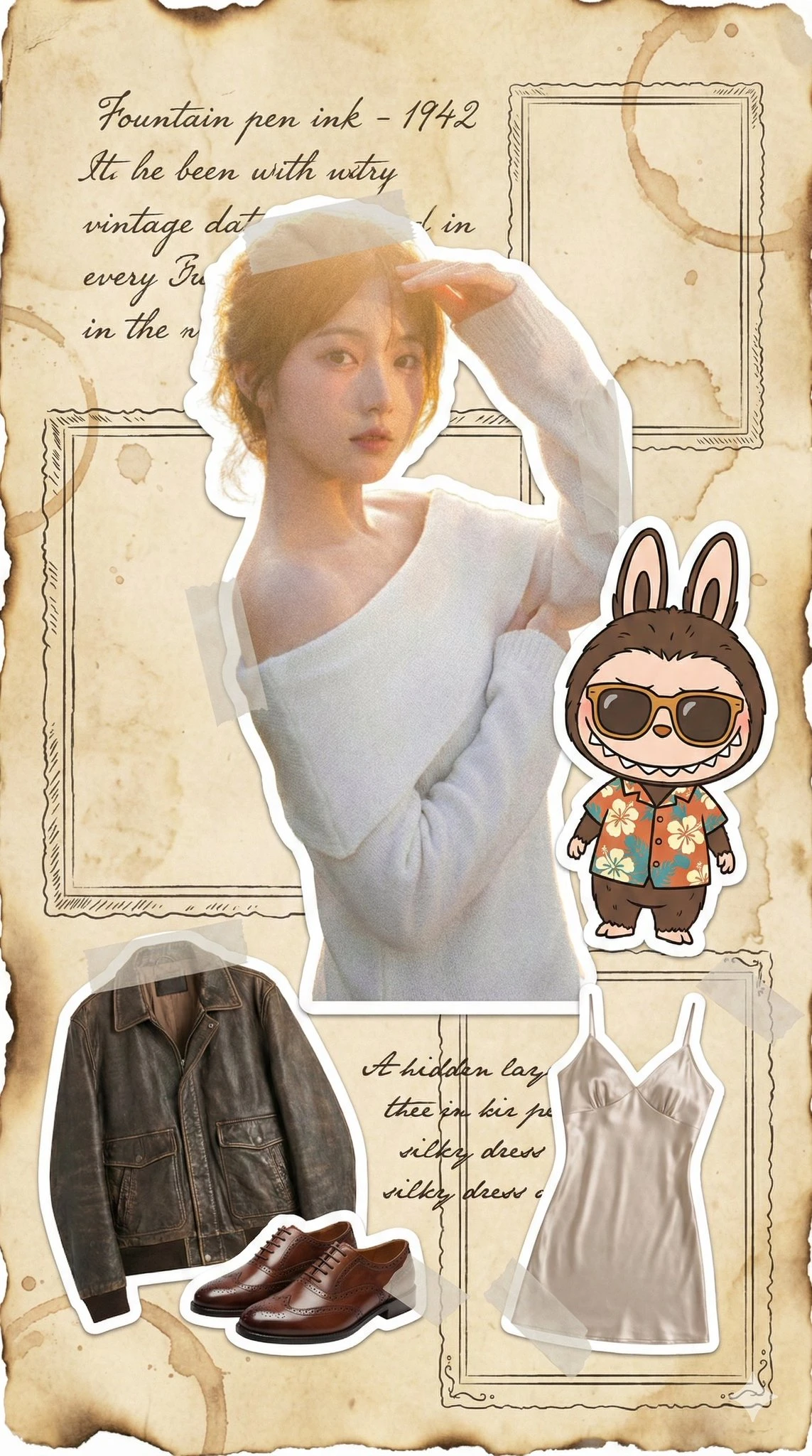 Yellowed Old Newspaper Journal