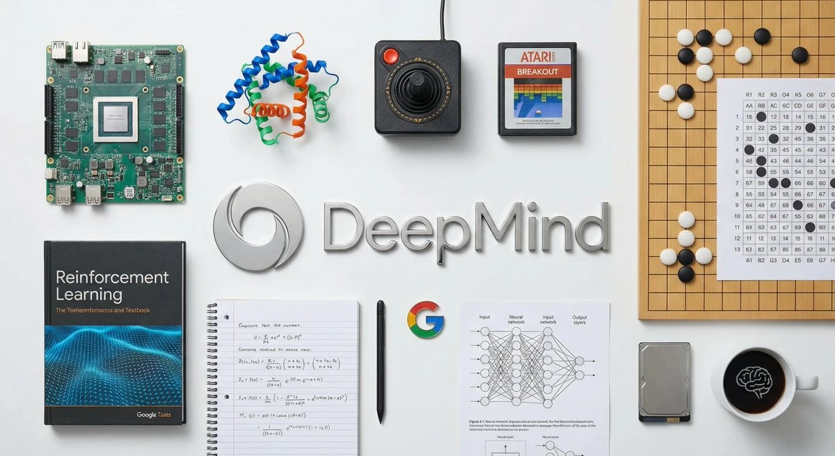 Google DeepMind neat arrangement display of items